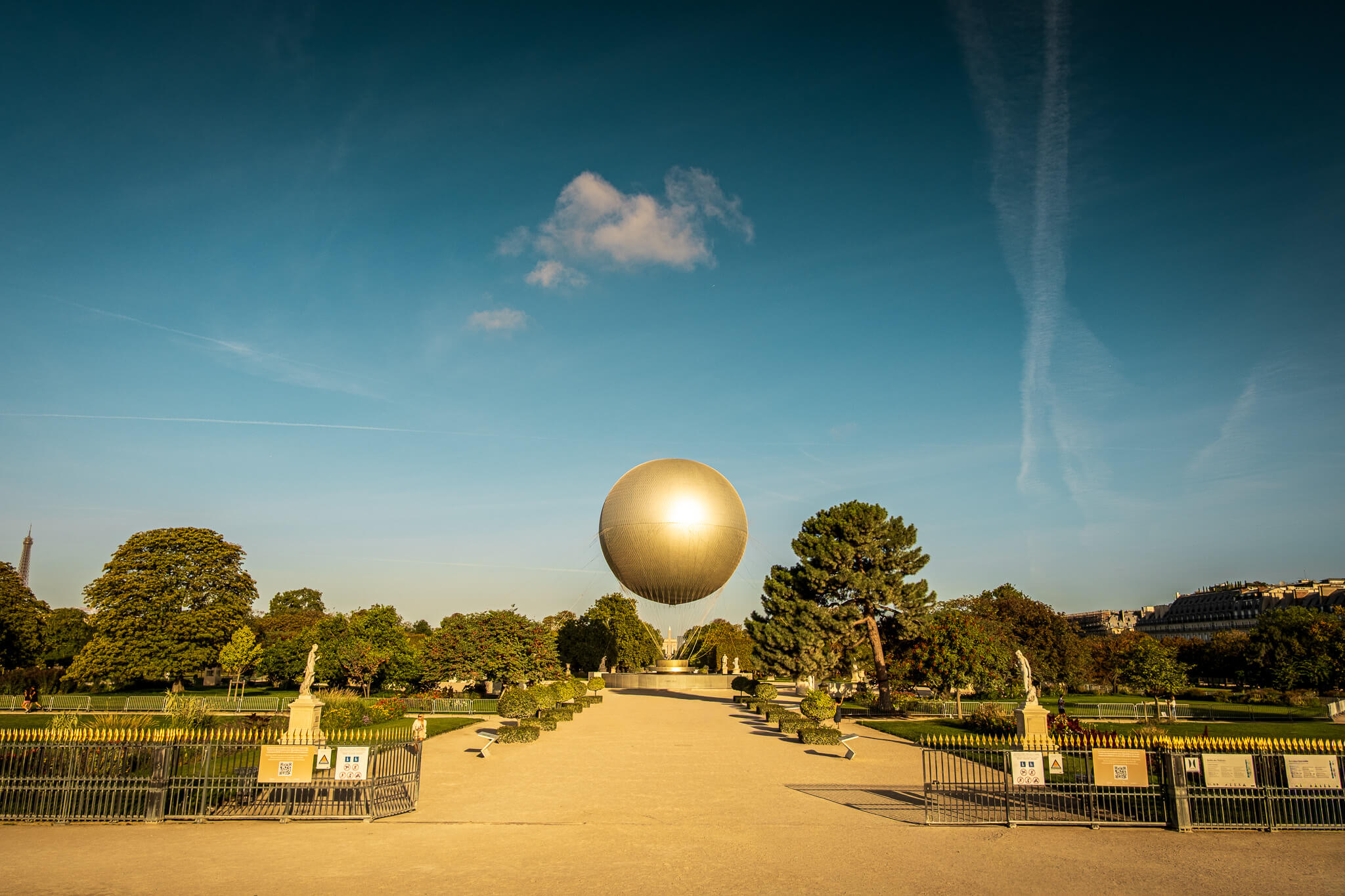 Tuileries Garden in Paris featuring the 2024 Summer Olympics and Paralympics cauldron