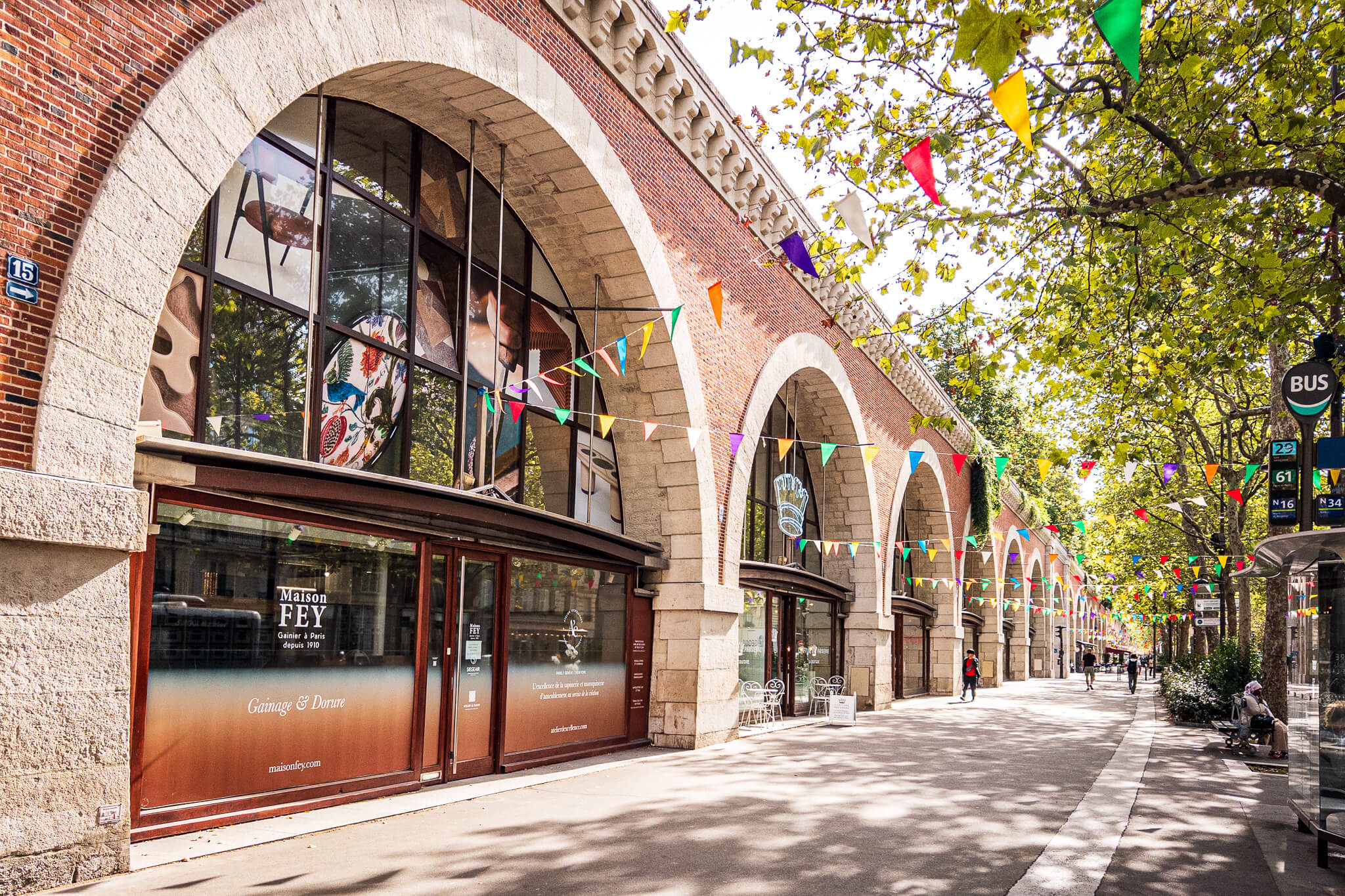 Artisan workshops and storefronts in the Viaduc des Arts in Paris